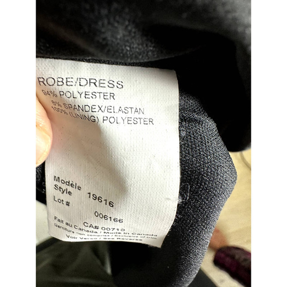 Joseph Ribkoff Black Mini Dress SIZE 4 V-Neck, Resort, Vacation, Dinner - Picture 6 of 8